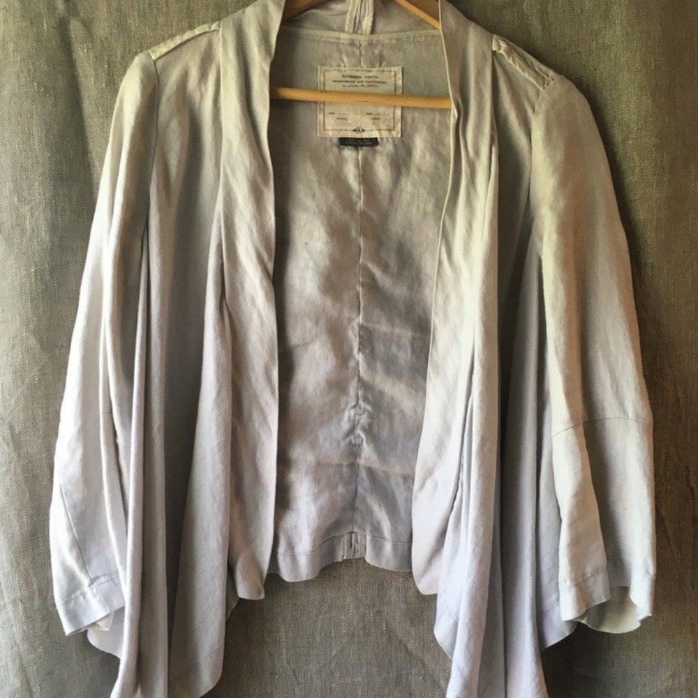 Anthropologie Linen kimono wrap blazer